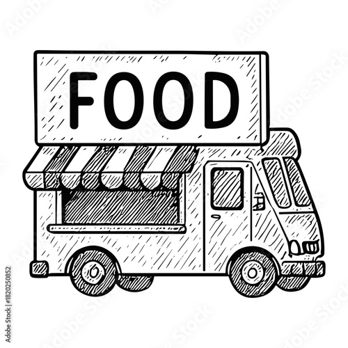 Food Truck with Sign