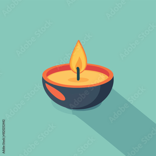Tea candle flat vector icon  , vector style simple color