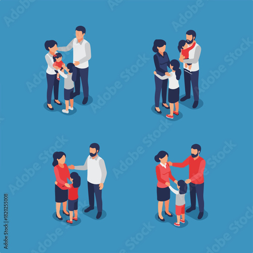 Family bonding and moments with children, parents, and kids enjoying time together