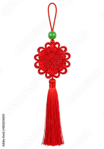 Elegant red Chinese knot tassel with intricate flower design brings a touch of cultural charm and good fortune to any space, perfect for celebrations