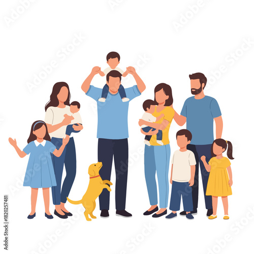 Happy Family Together With A Dog And Children Celebrating Life And Creating Memories