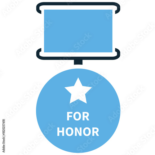 Medal of Honor Icon Vector Ideal for graphics related to supreme military award, recognition, bravery, and distinguished service concepts.