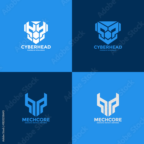 Cyber Head logo design vector art