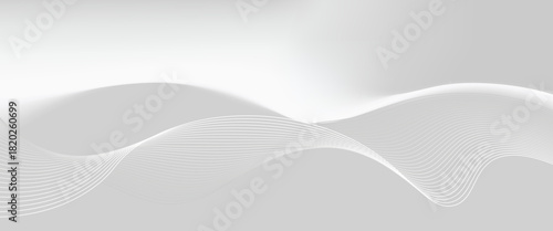 The abstract background is light in tone, giving a simple yet luxurious feel. Curved lines and small waves are drawn in detail at the bottom of the image.