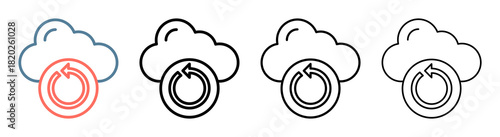 Cloud Backup Icon Collection Set Different Style