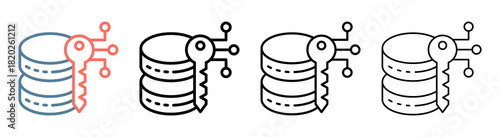 Encryption Key Icon Collection Set Different Style