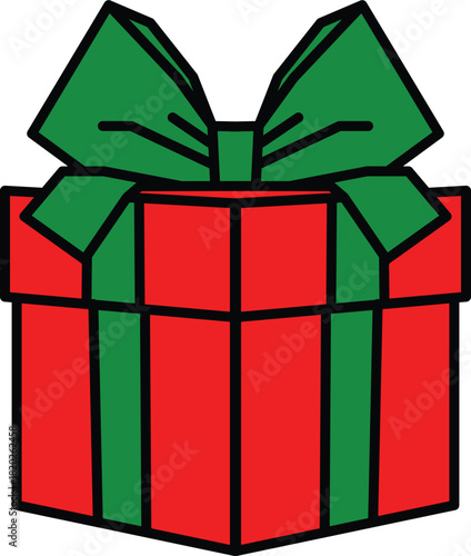 gift christmas holiday box vector simple ui button lineart reward prize logo icon surprise
