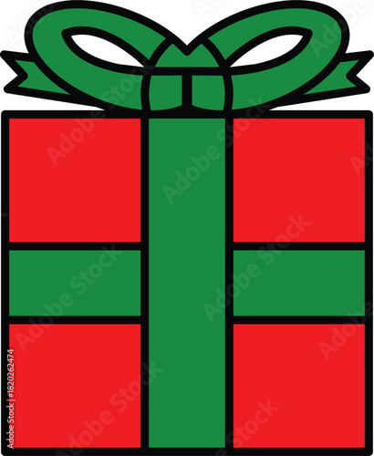 Christmas gift box vector reward prize logo icon simple ui button lineart surprise
