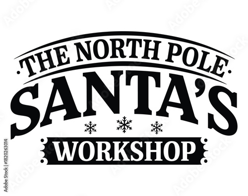 North Pole Santa’s Workshop Vintage Toy Shop Design, Retro Christmas Toys, DIY Holiday Sign, Wreath Embellishment, Fabric Transfer Art, Festive Digital Print