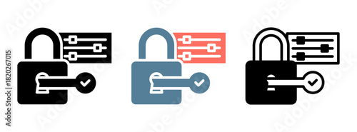 Access Control Icon Collection Set  Glyph & Mixed Style  