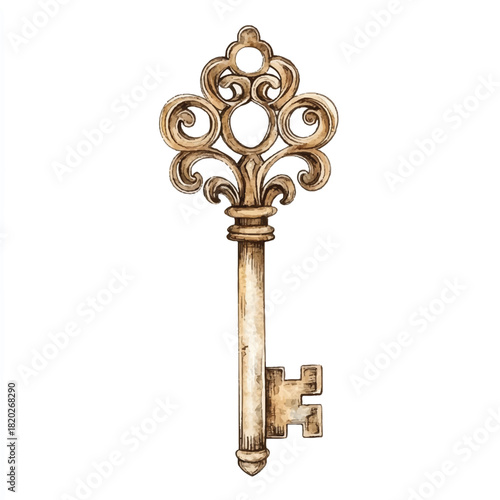 a cute vintage key with intricate design