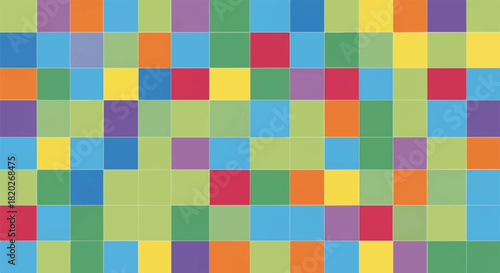 Abstract Colorful Square Tiles Seamless Pattern Background