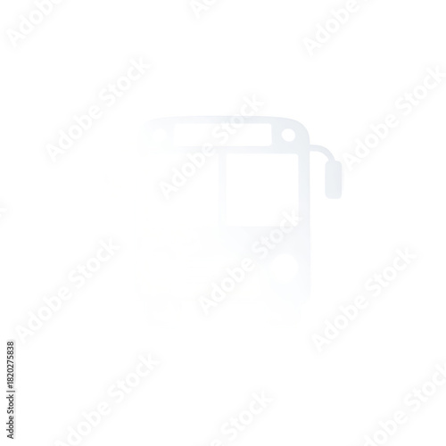 Bus icon, outlined in white, on a black background