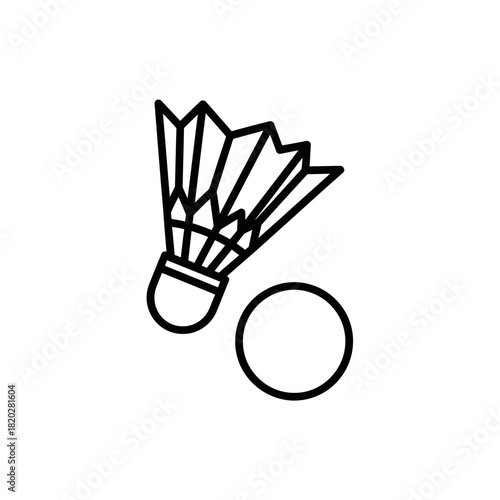 Badminton Shuttlecock Outline Icon – Minimal Sports Vector Design