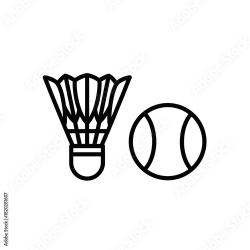 Badminton Shuttlecock Outline Icon – Minimal Sports Vector Design