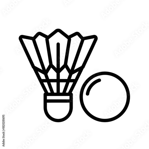 Badminton Shuttlecock Outline Icon – Minimal Sports Vector Design