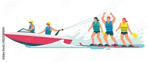 Summer Adventure Water Sports, Jet Skiing, and Water Skiing Activities for Exciting Outdoor Experiences