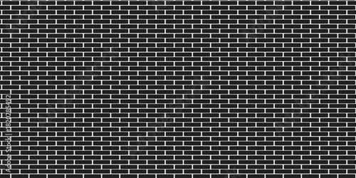 Black Brick Wall Texture with White Grout 