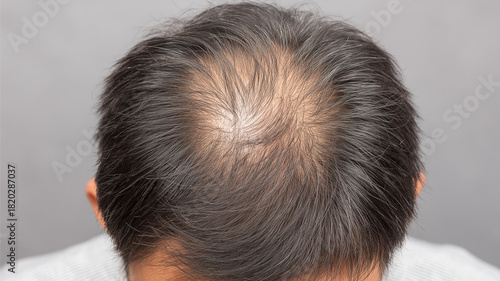 A man undergoes tricopigmentation on his thinning hair, creating a richer appearance while relaxing Generative AI