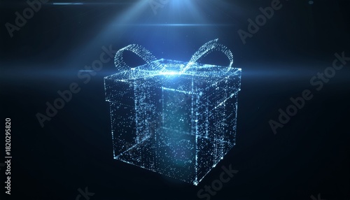 Digital Particle Gift Box with Blue Light