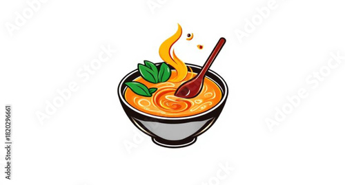 Burning candle with flame in glass beside a hot, delicious bowl of red tomato vegetable soup for dinner