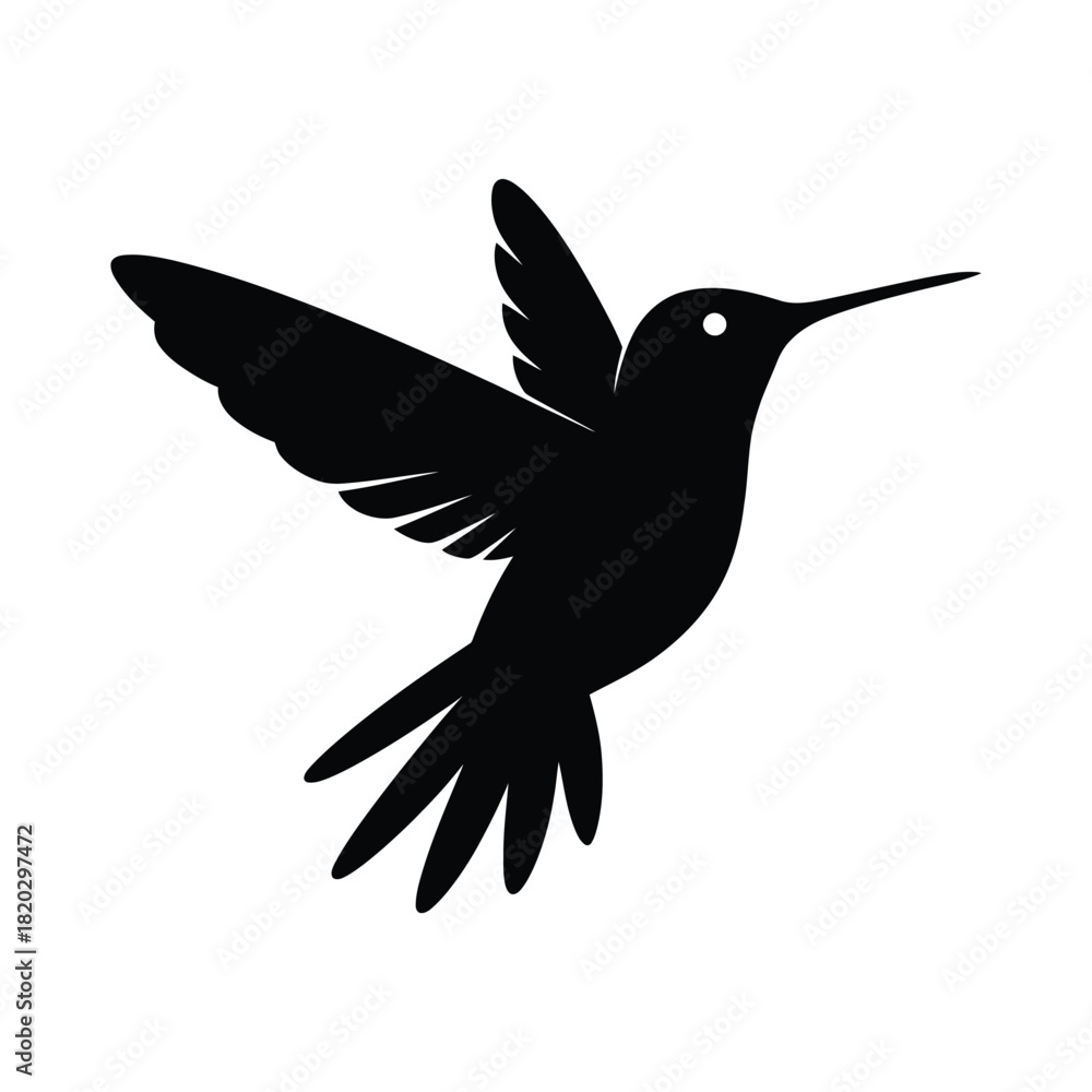 Fototapeta premium Hummingbird Silhouette - Nature, Delicate & Fast Flying Bird