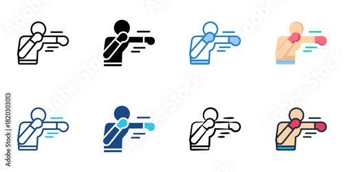 Boxing icon set multiple style collection 
