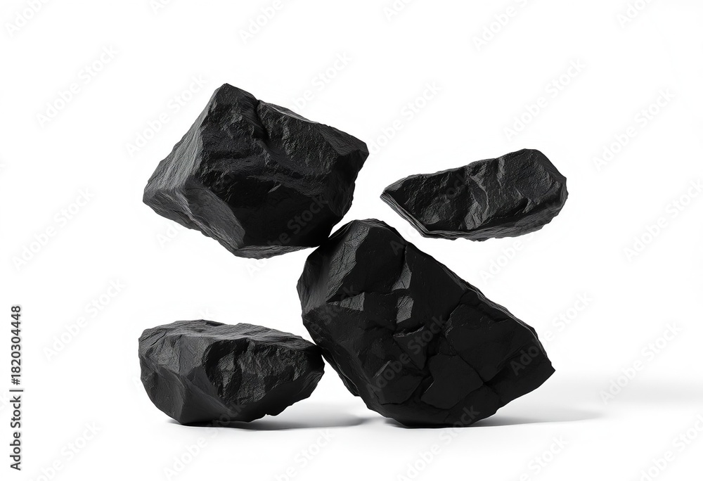 Fototapeta premium Black plastic trash bag and crumpled white paper isolated object