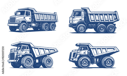vector set illustration of dump truck (artwork 2)