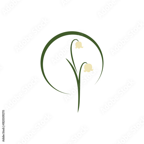  Lili of the valley flowers vector logo