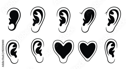 Hearing health vector collection for audiology and medical designs