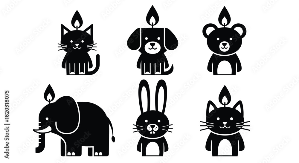 Fototapeta premium Adorable animal candles creating a charming festive atmosphere now