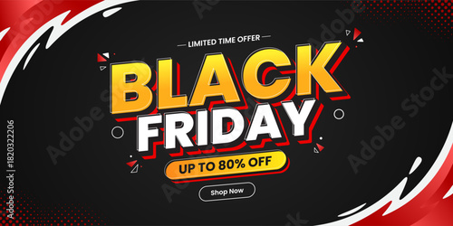 Black Friday Sale Banner Template. Special offer promotion background for social media and web ads