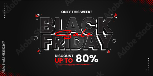 Black Friday Sale Banner Template. Special offer promotion background for social media and web ads