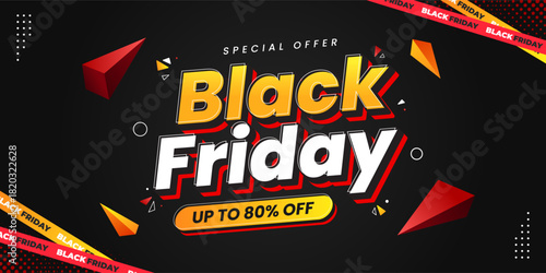 Black Friday Sale Banner Template. Special offer promotion background for social media and web ads