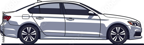 Sleek Silver Modern Sedan Side Profile View