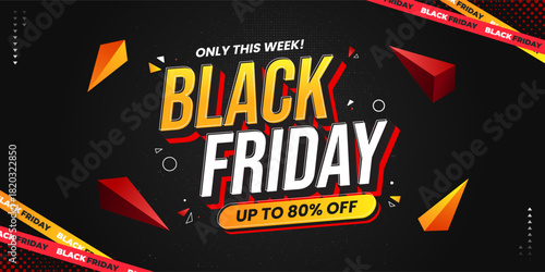 Black Friday Sale Banner Template. Special offer promotion background for social media and web ads