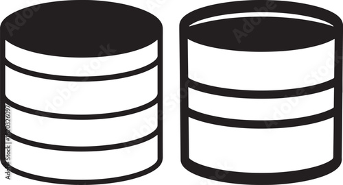 Two stacked oil drums silhouette