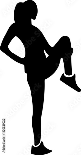 Stretching Woman Silhouette – Fitness Warm-Up Pose