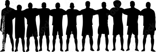 Team Unity Silhouette of Men Standing Side-by-Side
