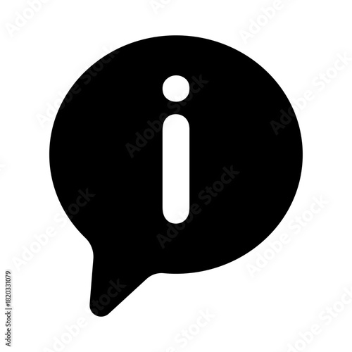 Information chat bubble icon for guidance, details, help messages, and general informational notes