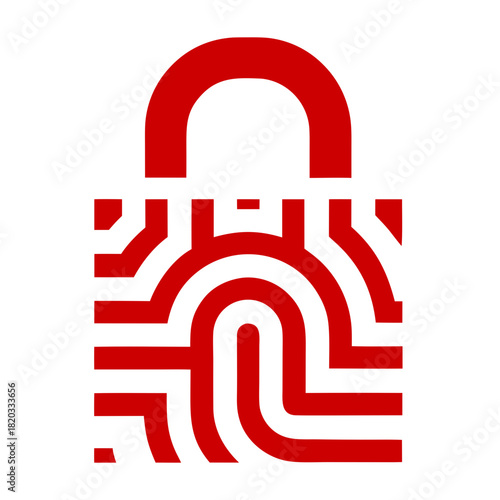 Abstract Cyber Lock Made With Digital Circuits