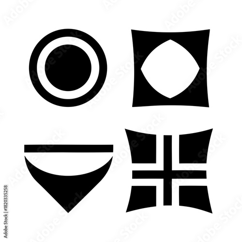 Bowl Pillow And Map Minimal Hostel Symbol