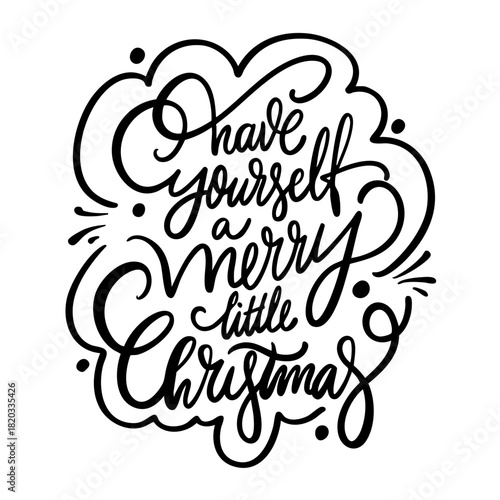 Hand drawn expressive Christmas lettering with flowing script and decorative accents