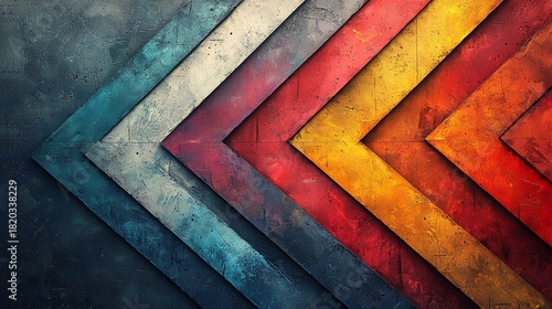 Striking abstract geometric composition with vibrant overlapping diagonal shapes gradients and contrasting colors  Dynamic visually impactful design with a conceptual contemporary feel