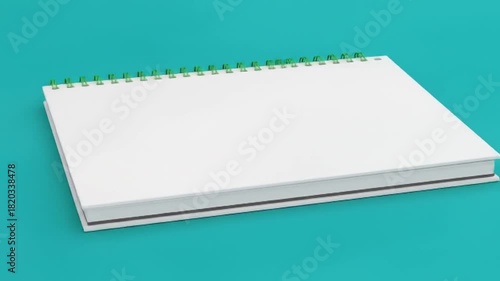 Clean White Spiral Notebook Mockup Animated With Multiple Angles For Design Presentation
