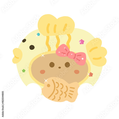 Ikan lucu bear yellow stiker