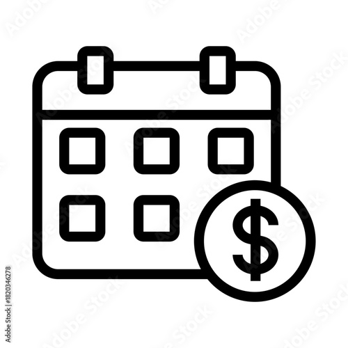 Financial Calendar Icon Schedule Payments, Budgeting and Financial Planning