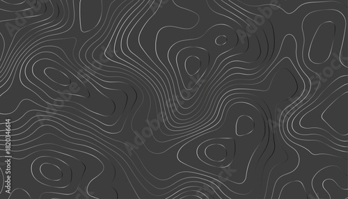 Dark Abstract Topographic Line Pattern Background