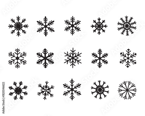 Assorted Snowflakes Vector Illustration